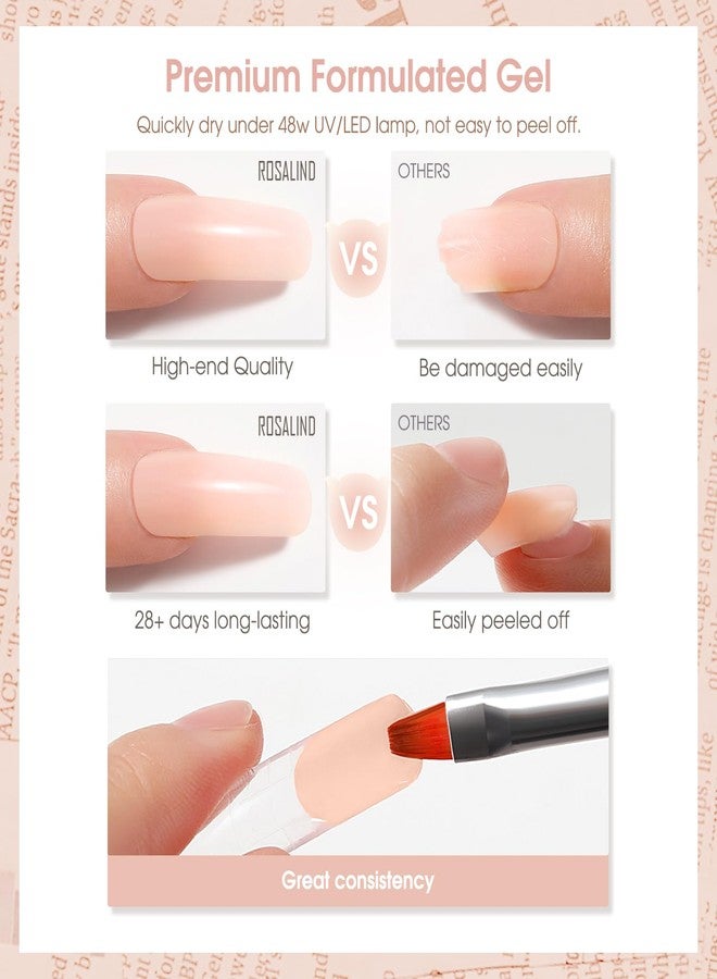 ROSALIND Nude Poly Extension Gel, 2.7 oz Light Nude Poly Nail Gel Builder for Nail Art Decoration, Thickening Extension Easy to DIY Use at Home Need UV Lamp - Image 5